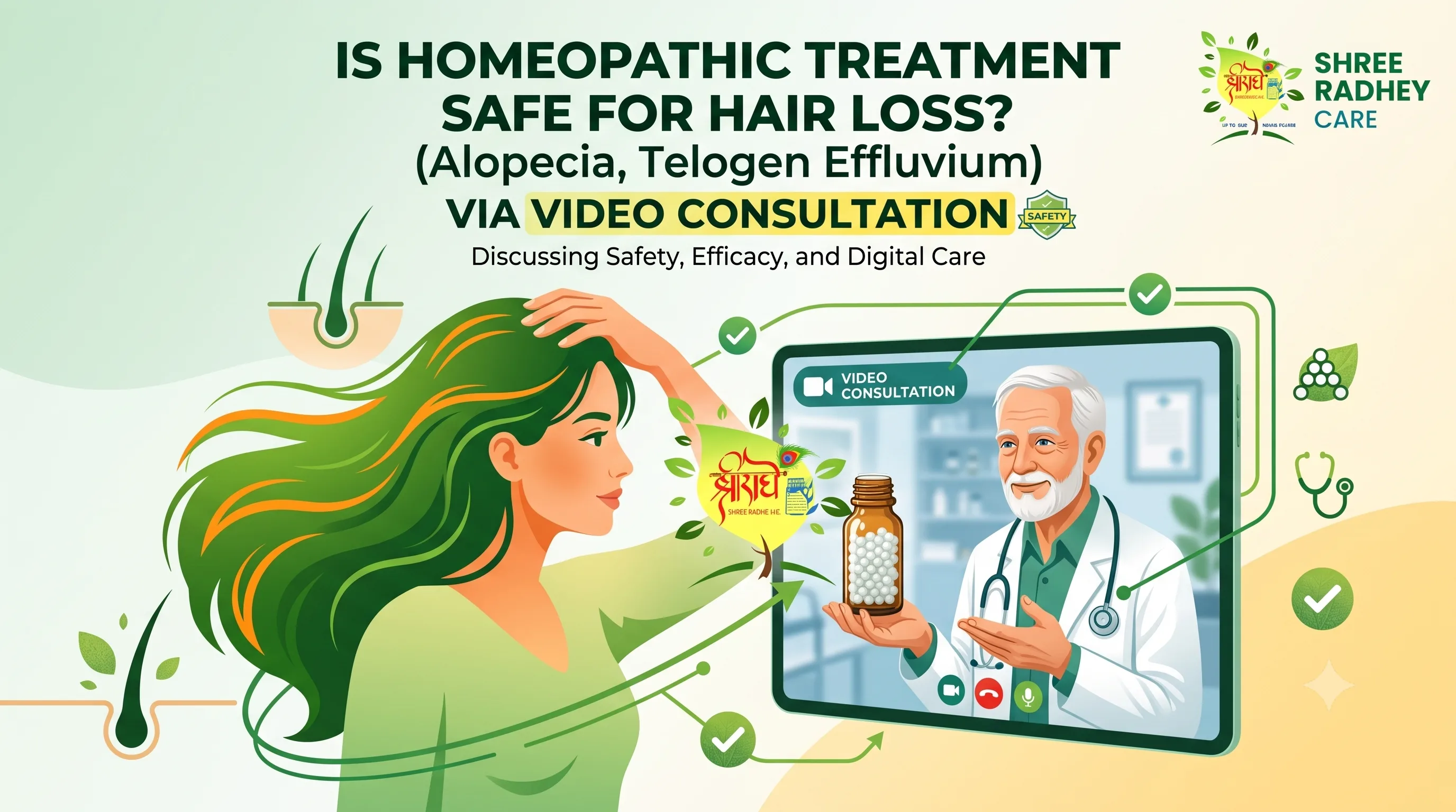 Is homeopathic treatment safe for hair loss (alopecia, telogen effluvium) via video consultation?